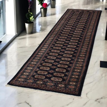 Tekači preproga modra Bukhara 82x305 ročno vozlana preproga za hodnik