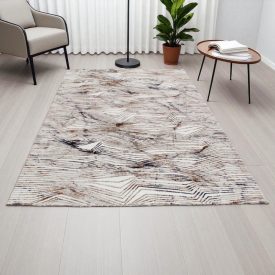   Moderna preproga bež rjava modra NADIM 140x200 strojno izdelana preproga