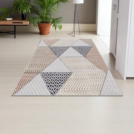 Moderna preproga bež rjava modra MELIS 80x150 strojno izdelana preproga