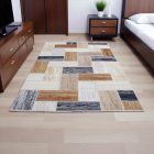 Moderna preproga siva modra rjava SAMI 140x200 strojno izdelana preproga