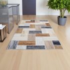 Moderna preproga siva modra rjava SAMI 80x150 strojno izdelana preproga