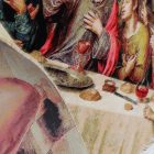Svilena preproga Zadnja večerja 80x120 cm – viskozna iranska preproga z verskim motivom