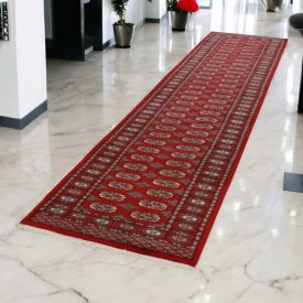 Tekač preproga bordo Bukhara 81x366 ročno vozlana preproga za hodnik