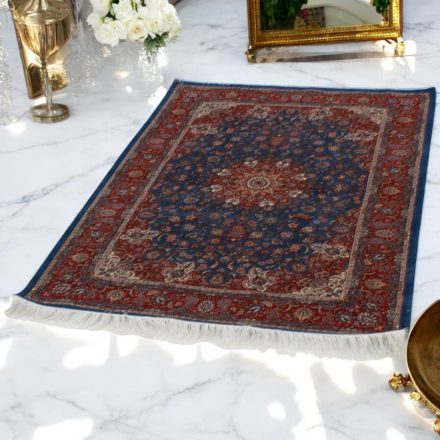 Svilena preproga Negar temno modra 100x150 Iranska svilena preproga iz viskoze