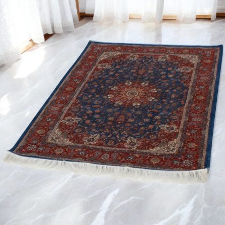 Svilena preproga Negar temno modra 60x90 visokokakovostna viskozna svilena preproga iz Irana