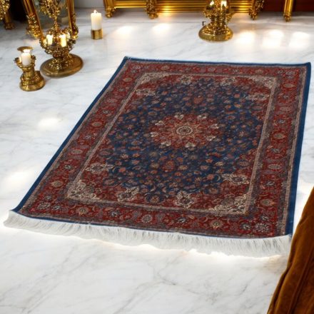 Svilena preproga Negar temno modra 80x120 perzijska preproga iz viskozne svile