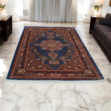 Svilena preproga Gazelle temno modra 150x225 Iranska svilena preproga iz viskoze