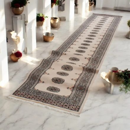 Tekači preproga bež Bukhara 79x613 ročno vozlana preproga za hodnik