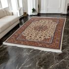 Svilena preproga Reihan 150x225 cm – krem viskozna preproga vrhunske kakovosti iz Irana