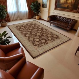 Ziegler preproga 181x271 cm – ročno vozlana perzijska preproga v rjavo-bež barvah