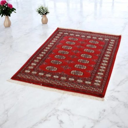 Pakistanska preproga bordo Bukhara 95x142 Ročno vozlana orientalska preproga
