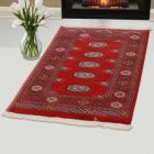 Pakistanska preproga bordo Bukhara 76x123 Ročno vozlana orientalska preproga
