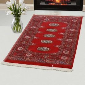Pakistanska preproga bordo Bukhara 76x123 Ročno vozlana orientalska preproga