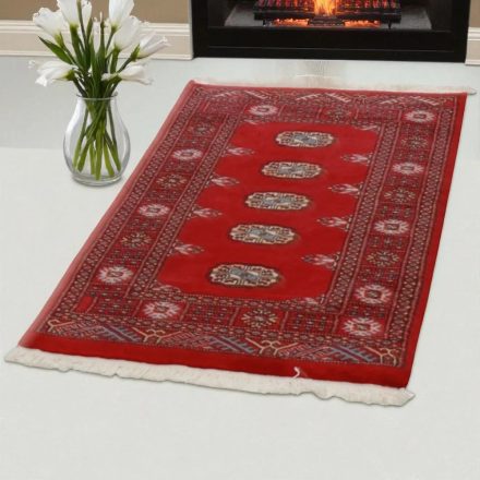 Pakistanska preproga bordo Bukhara 76x123 Ročno vozlana orientalska preproga