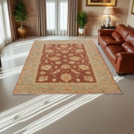 Ziegler preproga 171x221 cm – rjava-bež ročno vozlana preproga iz Perzije