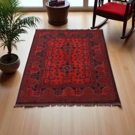 Afghan Caucasian preproga 100x139 cm – ročno vozlana orientalska klasika