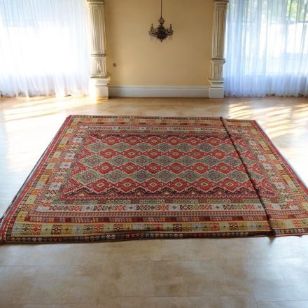 Zelo velika preproga Kilim 404x814 ročno tkana afgan volna kilim