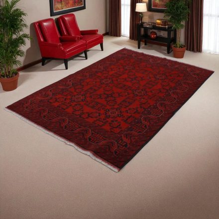 Preproga Afghan bordo Khal Mohammadi 128x189 ročno vozlana klasična preproga