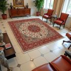 Perzijska preproga Yazd 196x198 ročno vozlana iranska preproga za dnevno sobo