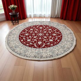   Okrogla preproga Nain 192x208 ročno vozlana perzijska preproga