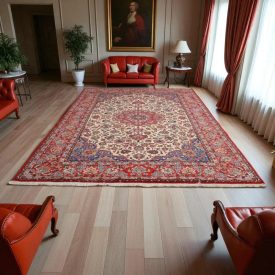 Velika preproga Isfahan 268x360 ročno vozlana perzijska preproga za dnevno sobo