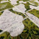 Moderna preproga zelena-bela Patchwork 200x298 preproga za dnevna soba
