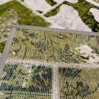 Moderna preproga zelena-bela Patchwork 200x298 preproga za dnevna soba