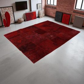 Patchwork preproga 165x222 cm – moderna vijolična preproga za dnevno sobo