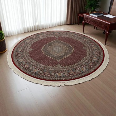 Akrilna preproga Mahi 200x200 cm – rdeča okrogla preproga s perzijskim vzorcem