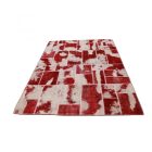 Moderna preproga bordo-bela Patchwork 170x241 preproga za dnevna soba