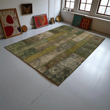 Moderna preproga zelena Patchwork 169x238 preproga za dnevna soba