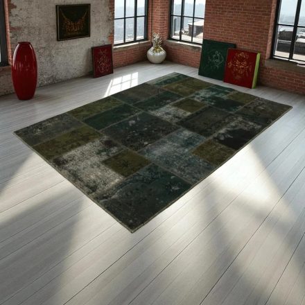 Moderna preproga zelena Patchwork 168x239 preproga za dnevna soba