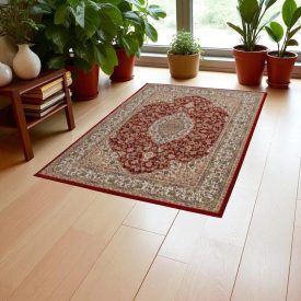   Perzijska preproga Medalion rdeča 60x90 luksuzna klasična preproga iz akrila