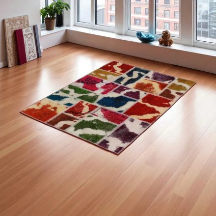 Moderna preproga bravna Patchwork 100x145 preproga za dnevna soba