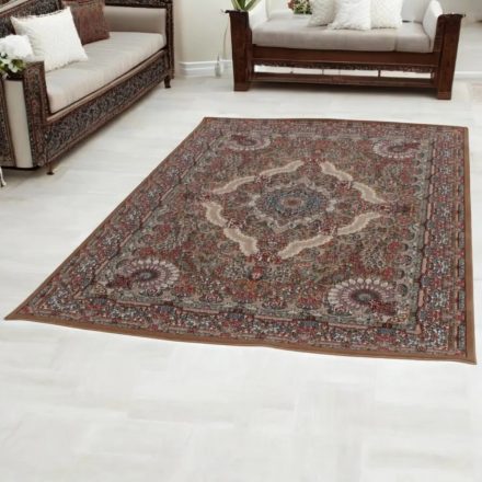 Perzijska preproga MEDALION rjava 160x230 elegantna preproga za dnevno sobo iz akrila