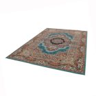 Perzijski preproga Kerman modra 200x300 kakovostna preproga za dnevno sobo iz akrila