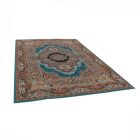 Perzijski preproga Kerman modra 200x300 kakovostna preproga za dnevno sobo iz akrila