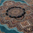 Perzijski preproga Kerman modra 200x300 kakovostna preproga za dnevno sobo iz akrila