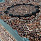 Perzijski preproga Kerman modra 200x300 kakovostna preproga za dnevno sobo iz akrila