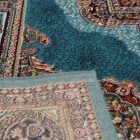 Perzijski preproga Kerman modra 200x300 kakovostna preproga za dnevno sobo iz akrila