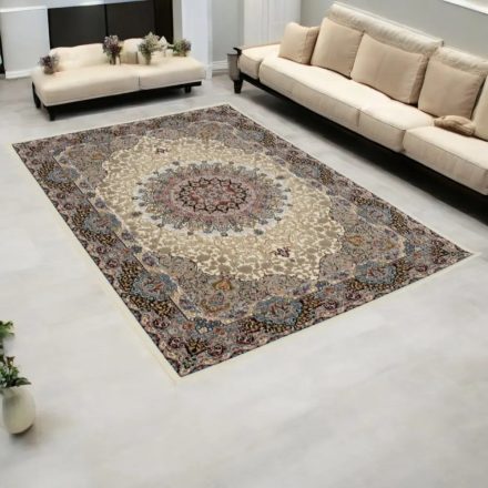 Perzijska preproga KERMAN bež 200x300 elegantna preproga za dnevno sobo iz akrila