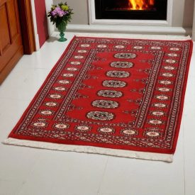 Pakistanska preproga bordo Bukhara 79x121 Ročno vozlana orientalska preproga