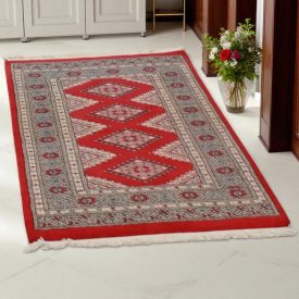 Pakistanska preproga bordo Jaldar 76x125 Ročno vozlana orientalska preproga