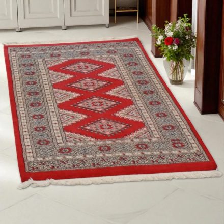 Pakistanska preproga bordo Jaldar 76x125 Ročno vozlana orientalska preproga