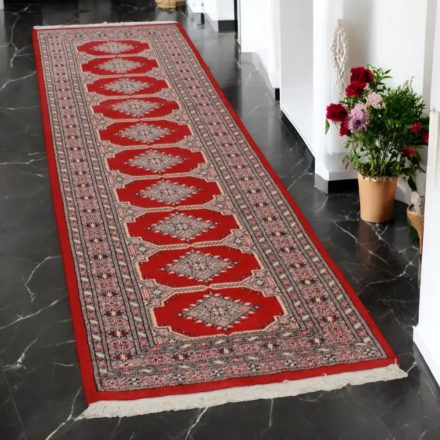 Tekač preproga bordo Jaldar 79x261 ročno vozlana preproga za hodnik