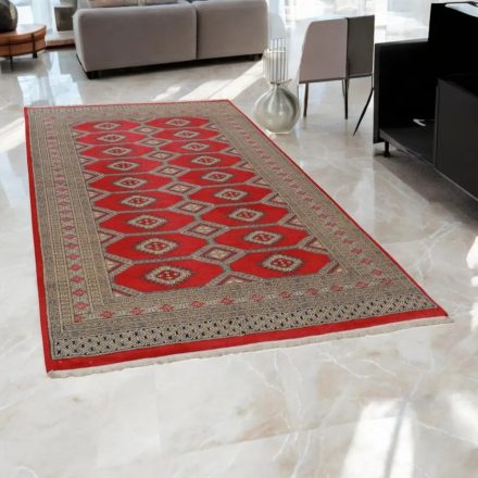 Pakistan preproga Jaldar 153x259 cm – ročno vozlana rdeča orientalska klasika