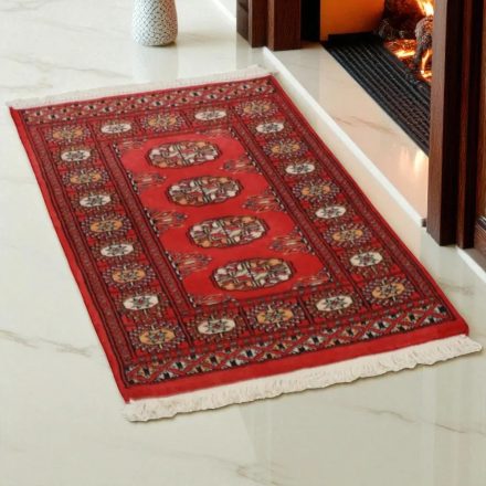 Pakistanska preproga bordo Bukhara 91x61 Ročno vozlana orientalska preproga