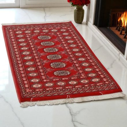 Pakistanska preproga bordo Bukhara 76x128 Ročno vozlana orientalska preproga