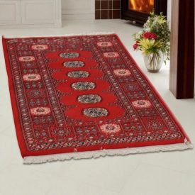 Pakistanska preproga bordo Bukhara 80x126 Ročno vozlana orientalska preproga