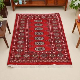 Pakistanska preproga bordo Bukhara 79x123 Ročno vozlana orientalska preproga